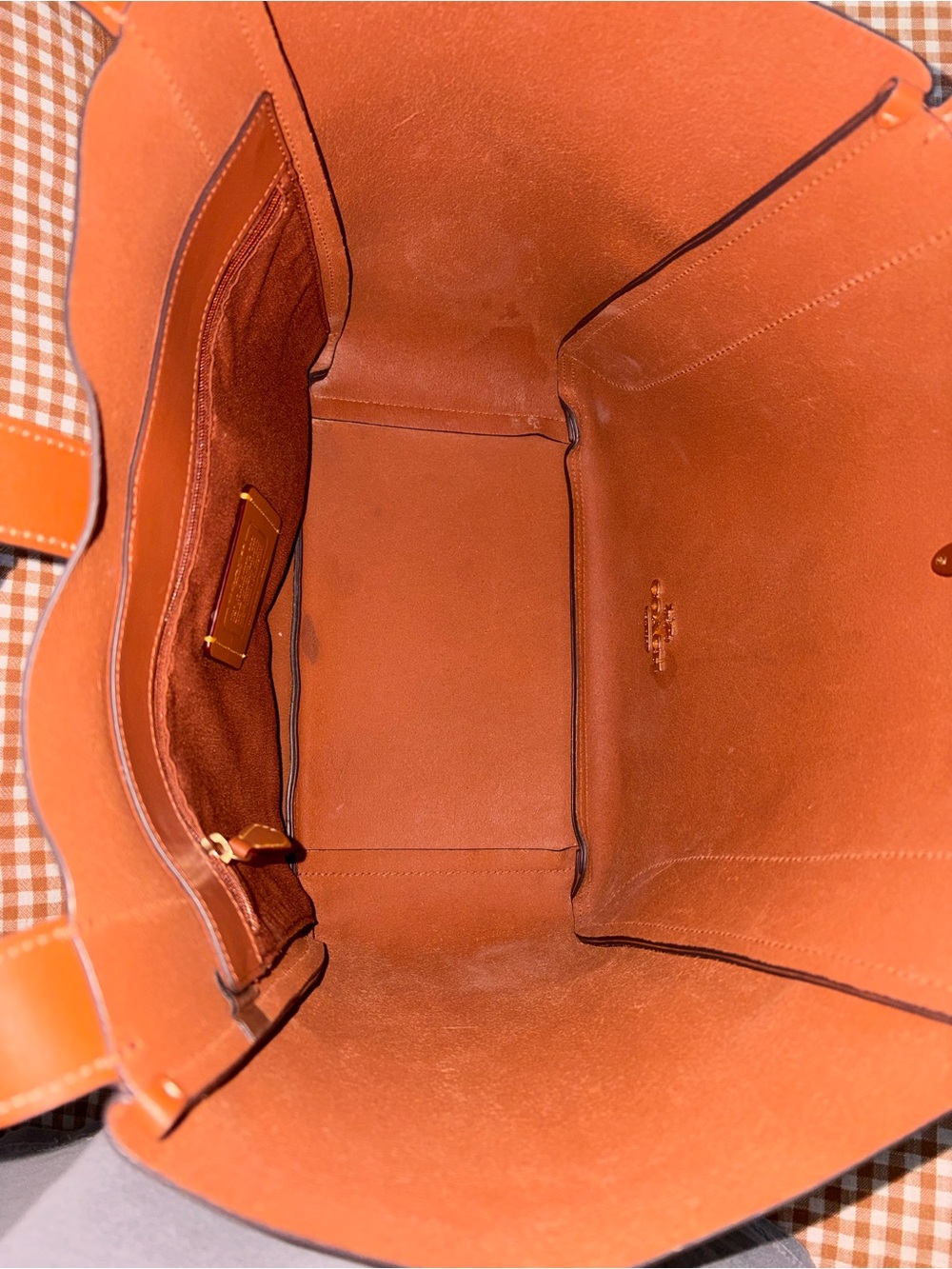 COACH Hadley Brown Leather Tote Bag - Turnlock Detail - Picture 11 of 12